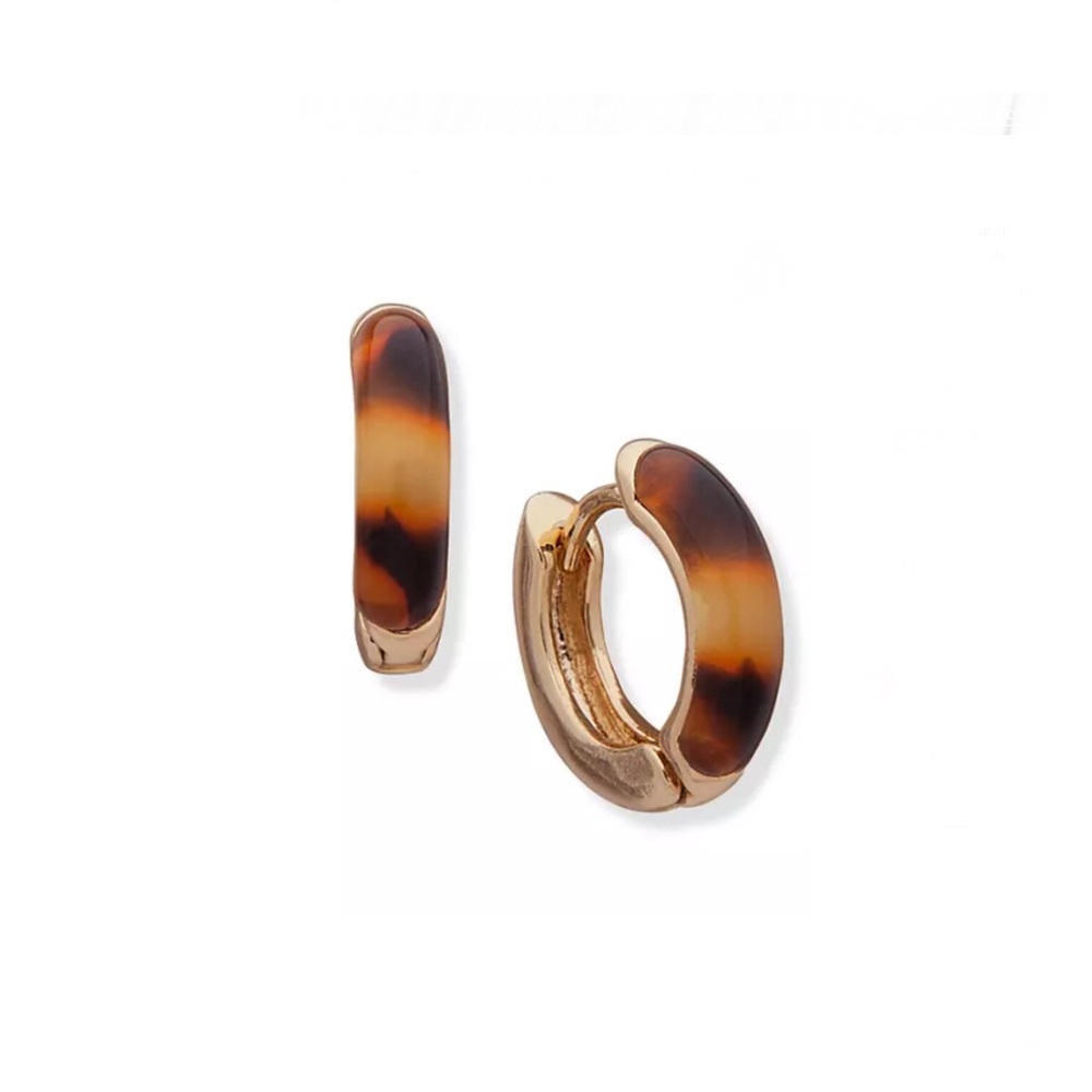 Lauren Ralph Lauren Tortoise Huggie Hoop Earrings - Reversible